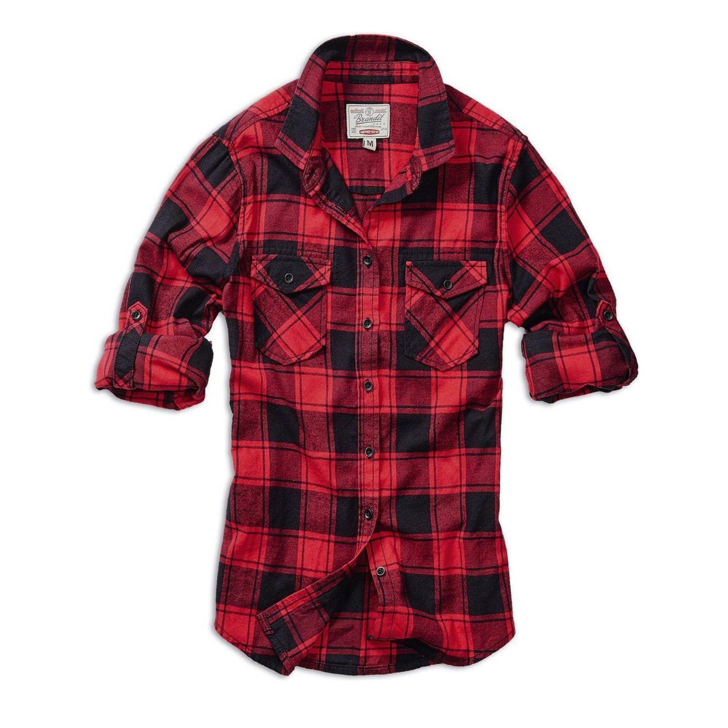 Brandit Amy Flannel Shirt - Black/Red