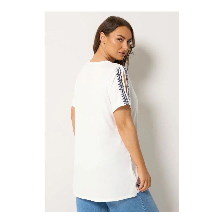 Yours Embroidered Short Sleeve T-Shirt – White - Image 3