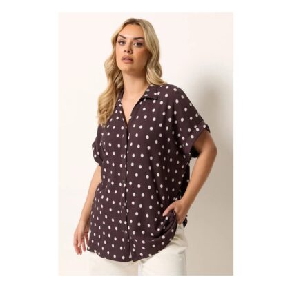Yours Women's Polka Dot Shirt – Chocolate