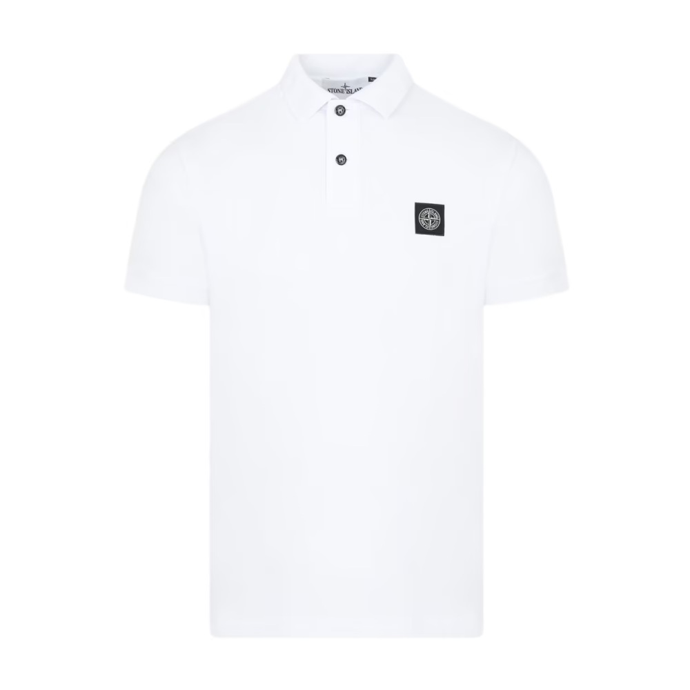 Stone Island Slim-Fit Polo Shirt Logo Patch - White