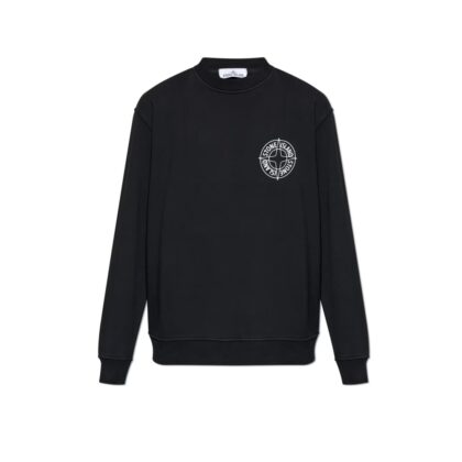 Stone Island Sweatshirt Printed Logo - Black