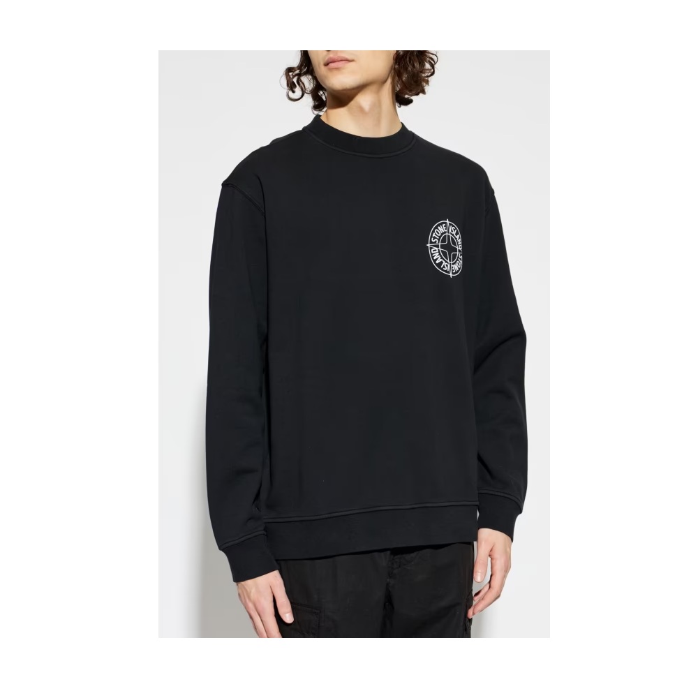Stone Island Sweatshirt Printed Logo - Black - Image 3