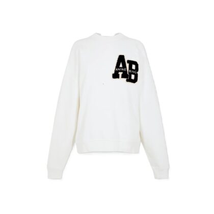 Anine Bing Women's Miles Letterman Oversized Sweatshirt Black