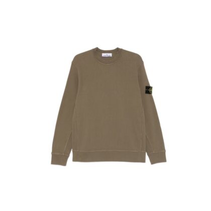 Stone Island Waffle Crewneck Cotton Jersey Sweatshirt - Green