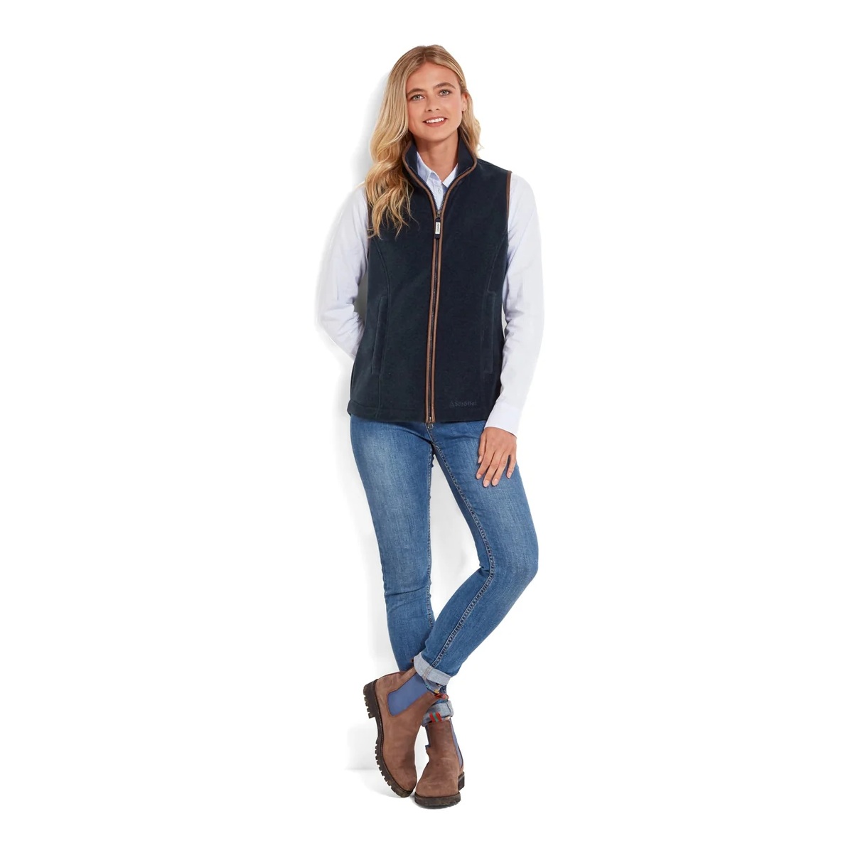 Schoffel Ladies Lyndon Fleece Gilet - Blue - Image 3